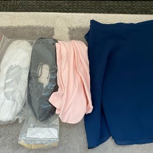 Dance shoes, ballet tights and wrap skirt